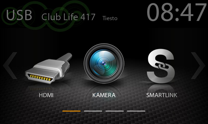 Tap to the Smartlink Direct icon starts the Smartlink Direct mode, if a compatible smartphone is connected, for example a iPhone or a android smartphone.
