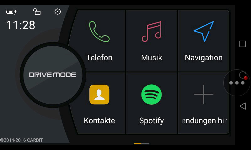In the Drive Mode panel, you can link Apps on your smartphone to become a Smartlink Direct embedded function on the ZENEC device. Tap on the respective function field in the Drive Mode panel, where you want to assign a specific function. With the linked smartphone app, you can operate the app control functions directly via Zenec device (Android OS).