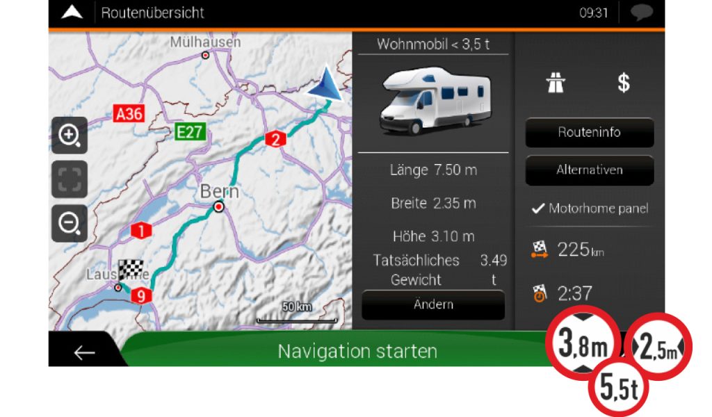 Vorkonfigurierte Fahrzeugprofile