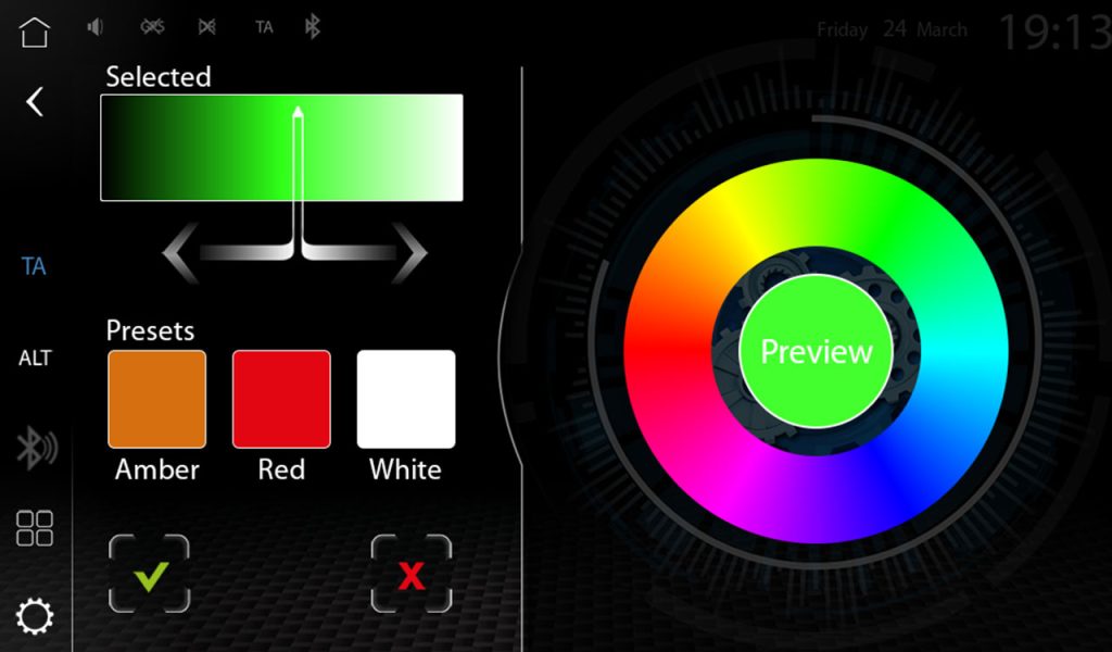 Beleuchtete RGB Multicolor Bedientasten