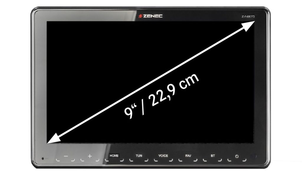 Large 9" capacitive screen