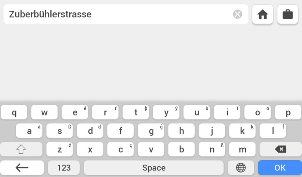 „One-Box“ Eingabe der Zieladresse